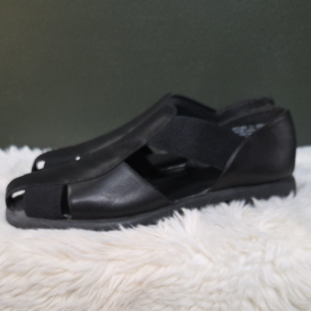 Mootsies Tootsies Black Leather Sandals New Size 10 - Picture 3 of 6